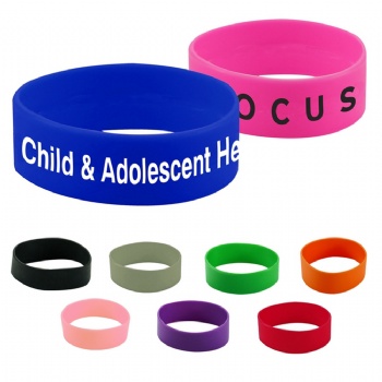 Debossed Silicone Bracelets With Color Fill Wide