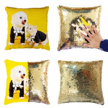Funny Sequin Throw Pillow Cover