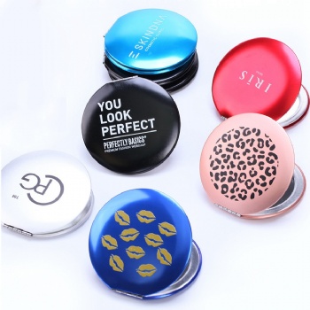 Delicate Portable Woman Beauty Make-up Metal Mirror