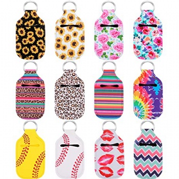 30ml/1oz Hand Sanitizer Holder Keychain with Refillable Bottle
