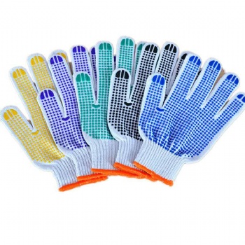 Protective Grip Cotton Gloves With Rubber Dimples