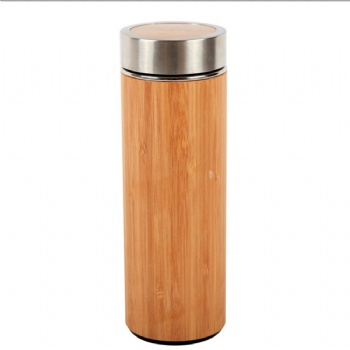 Double wall Stainless steel Bamboo Bottle