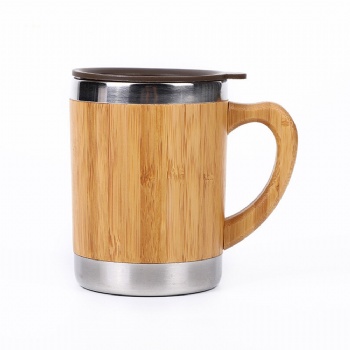 Double Wall Stainless Steel Bamboo Mug