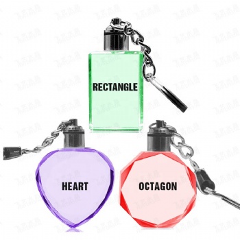 LED Crystal Keychain Key Rings